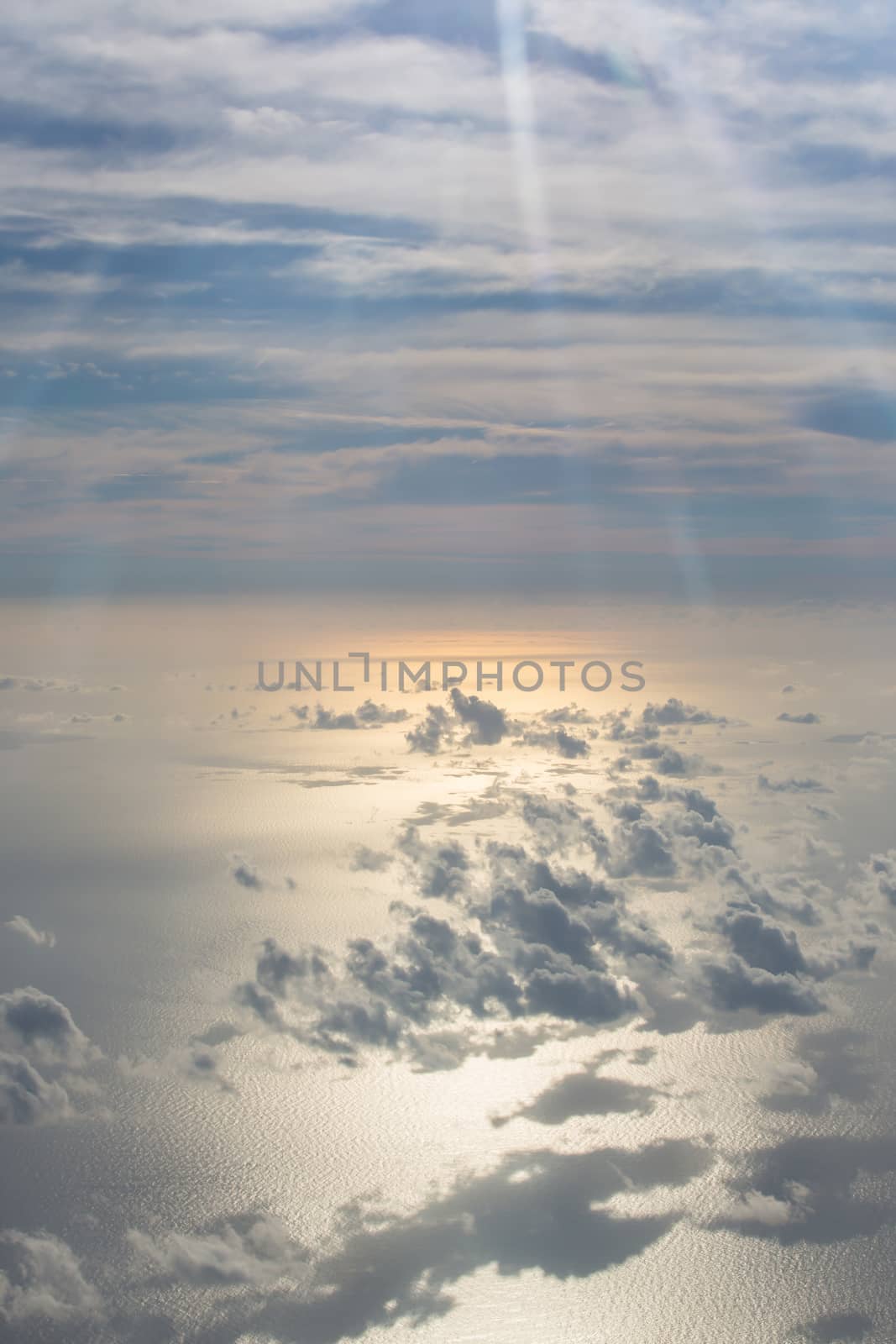 Clouds in the sky, view from an airplane