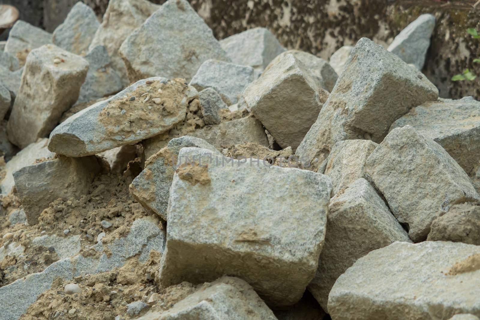Stones lying on a construcion site