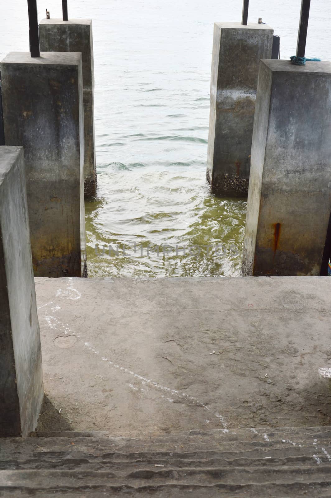 concrete pier on Tengkayu seaport Tarakan Indonesia