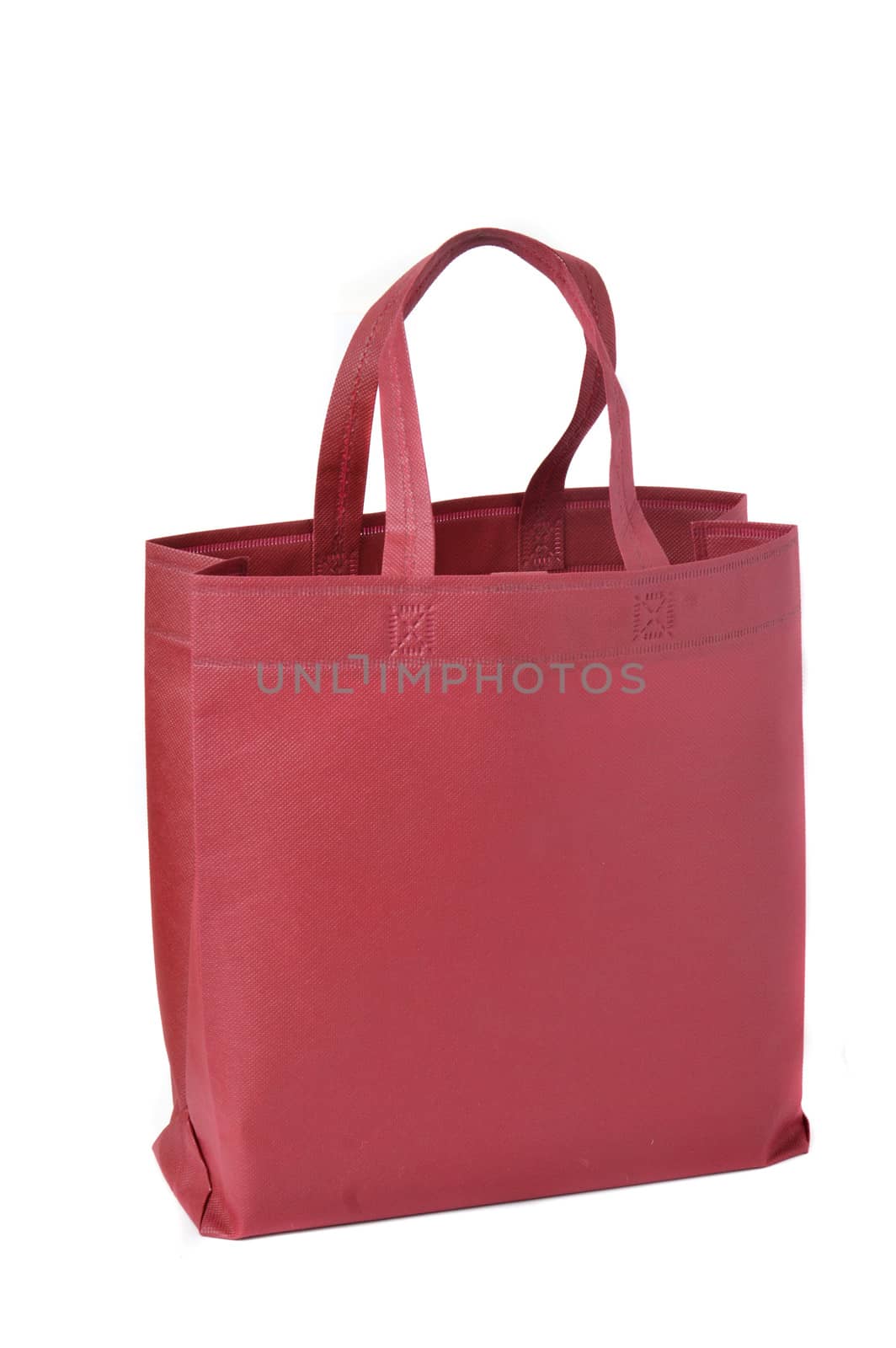 red cloth bag on white background