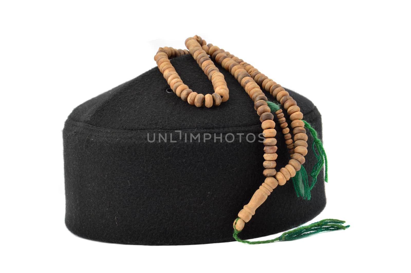 songkok, a traditional hat for male Muslim on white background