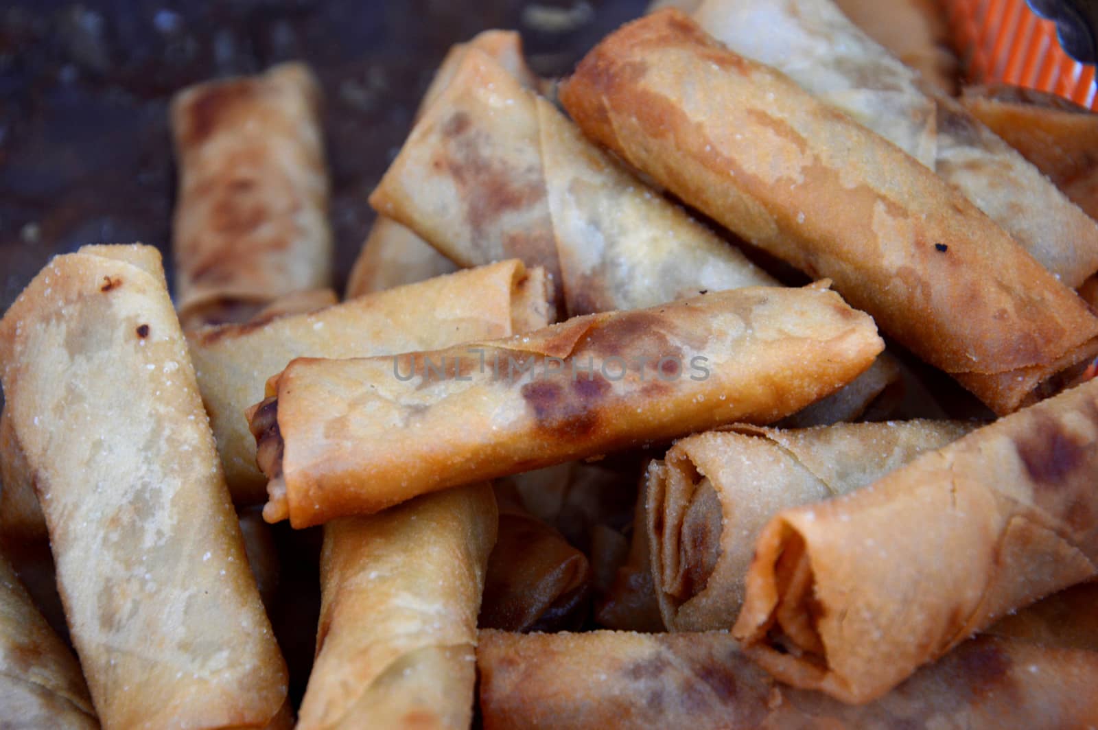 lumpia Semarang or Spring Rolls containing bamboo shoots and chicken 