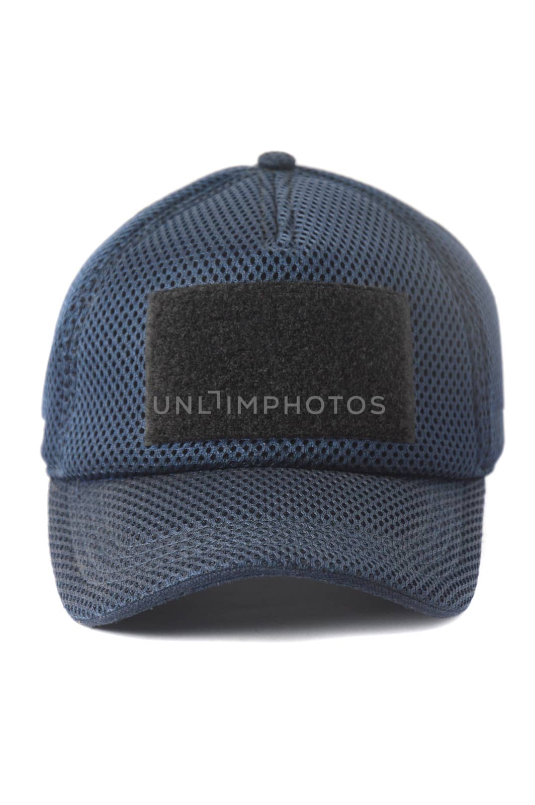 blue cap on white background