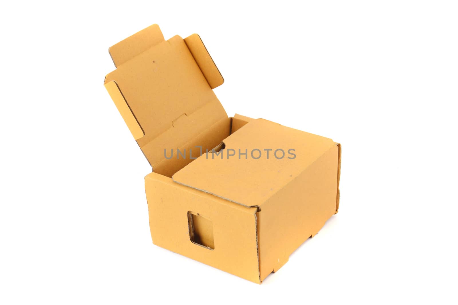 brown carton on white background