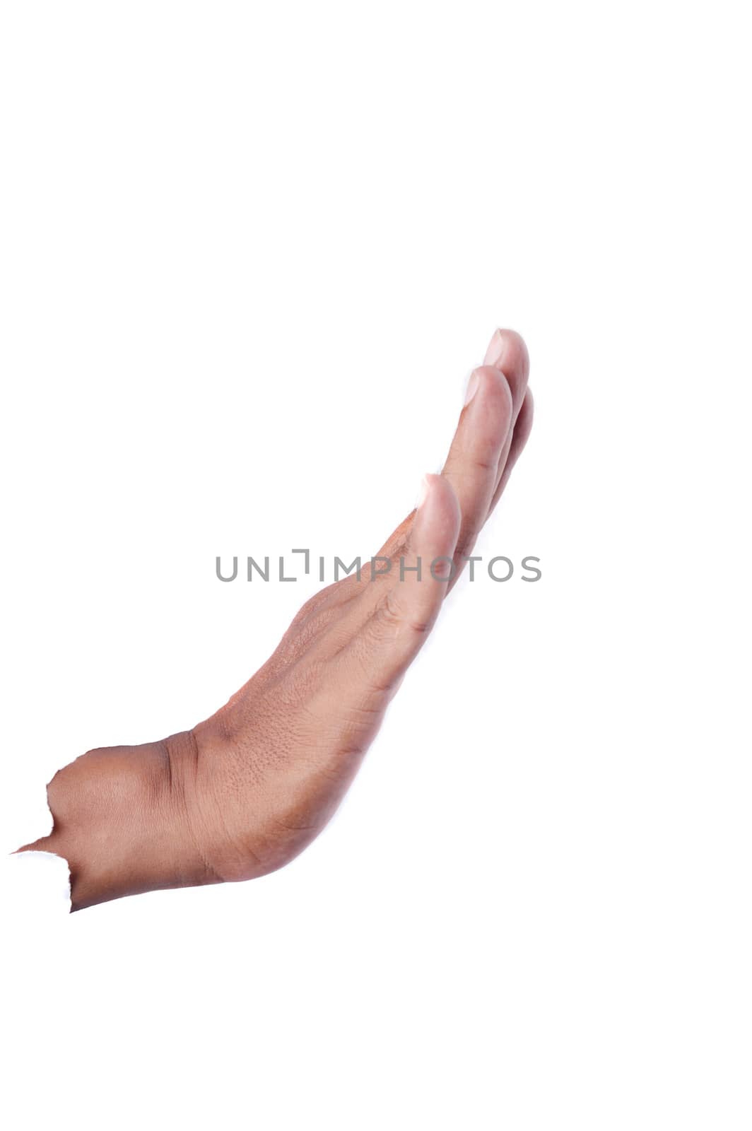 hand stop on white background