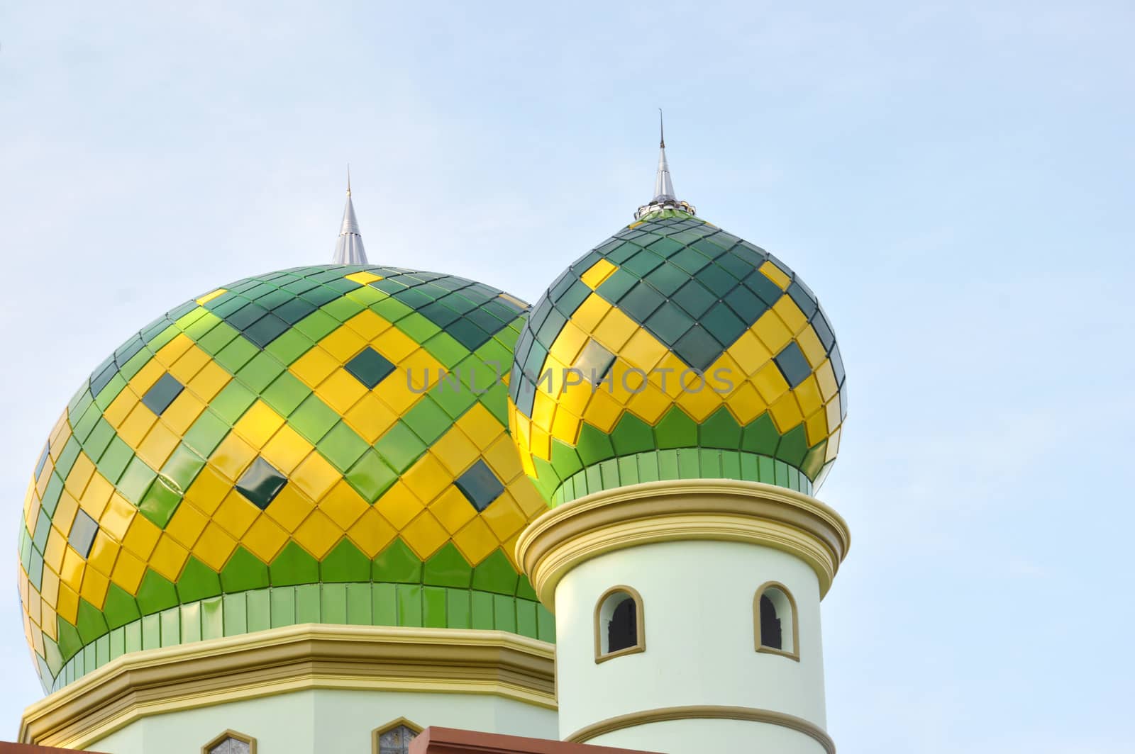 the dome of mosque against blue sky