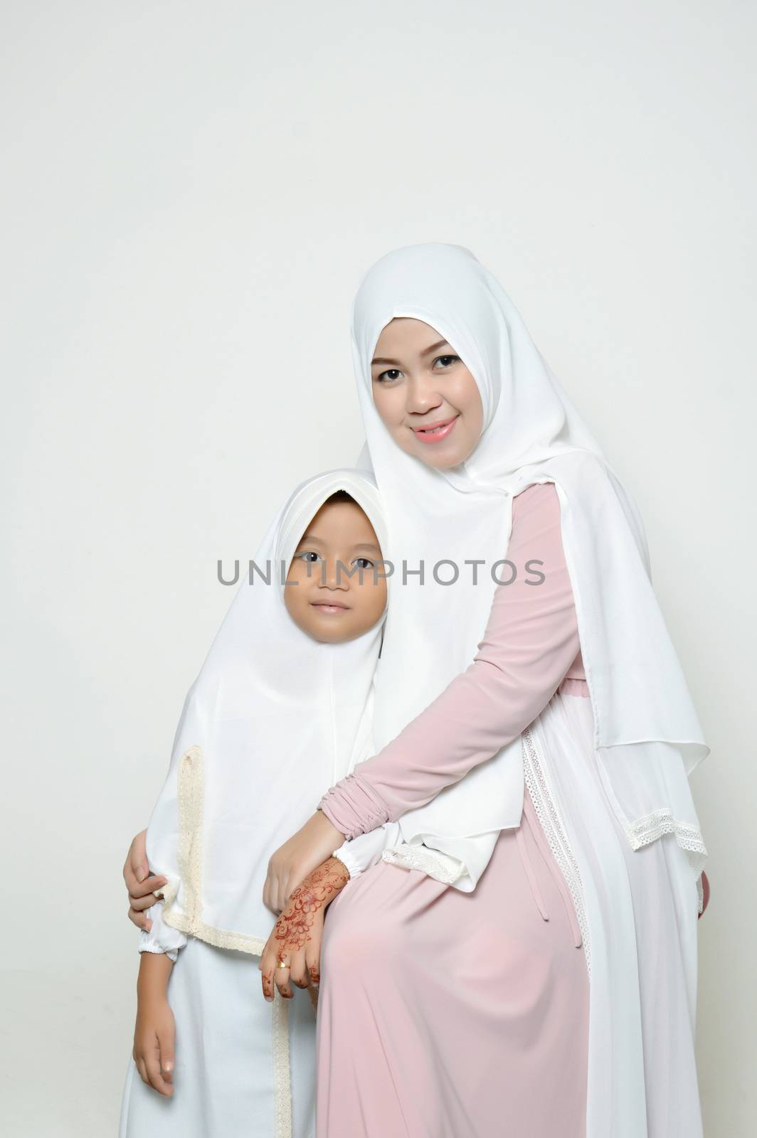 Asian mother and daughter Muslims