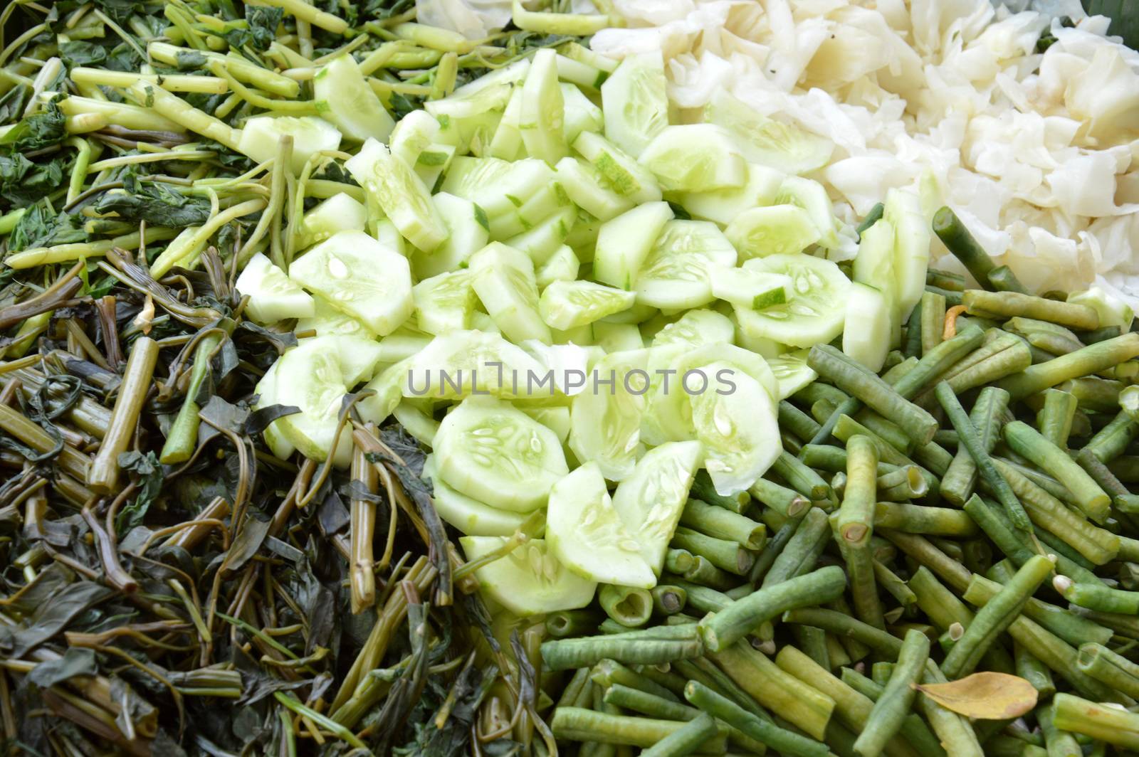 Gado-gado,Indonesian food fresh vegetablesto be mixed with peanut sauce