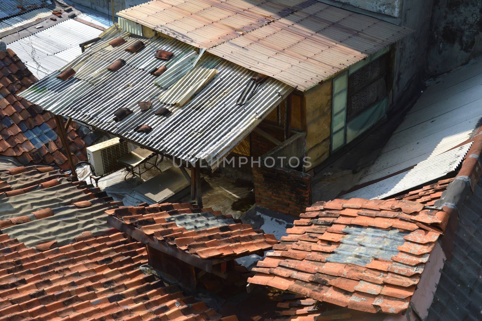 pattern and texture of  roof tiles at Jakarta city