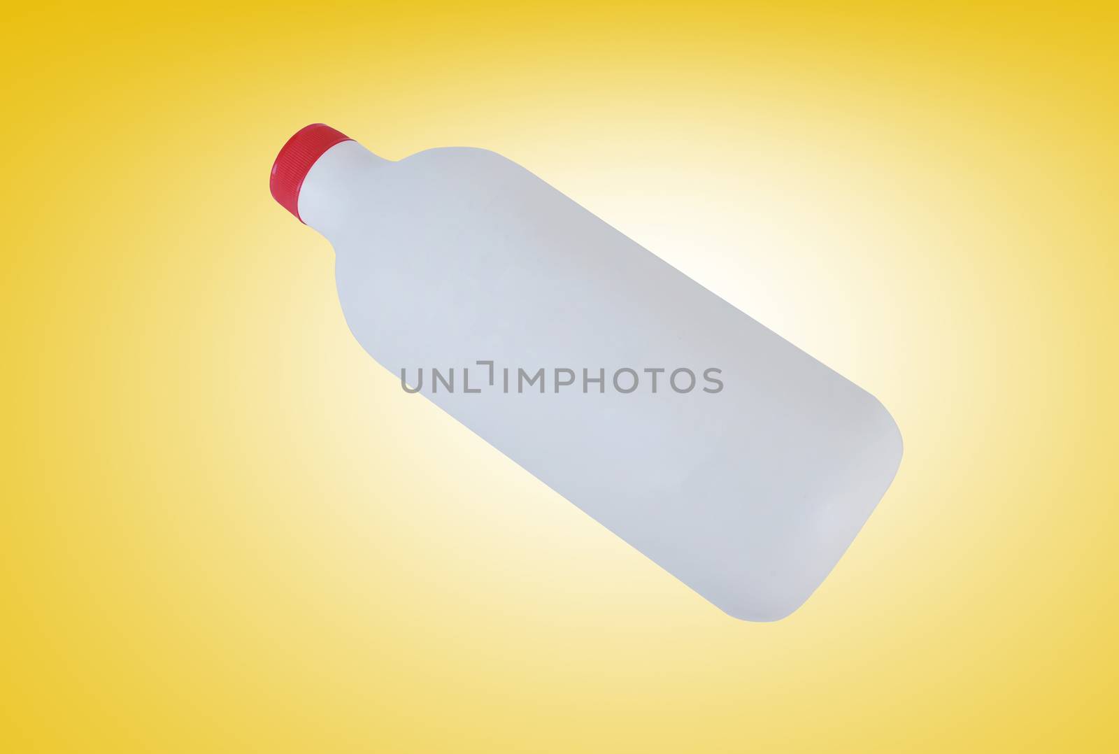 Plastic bottle dishwashing liquid on white background.With Clipping Path.