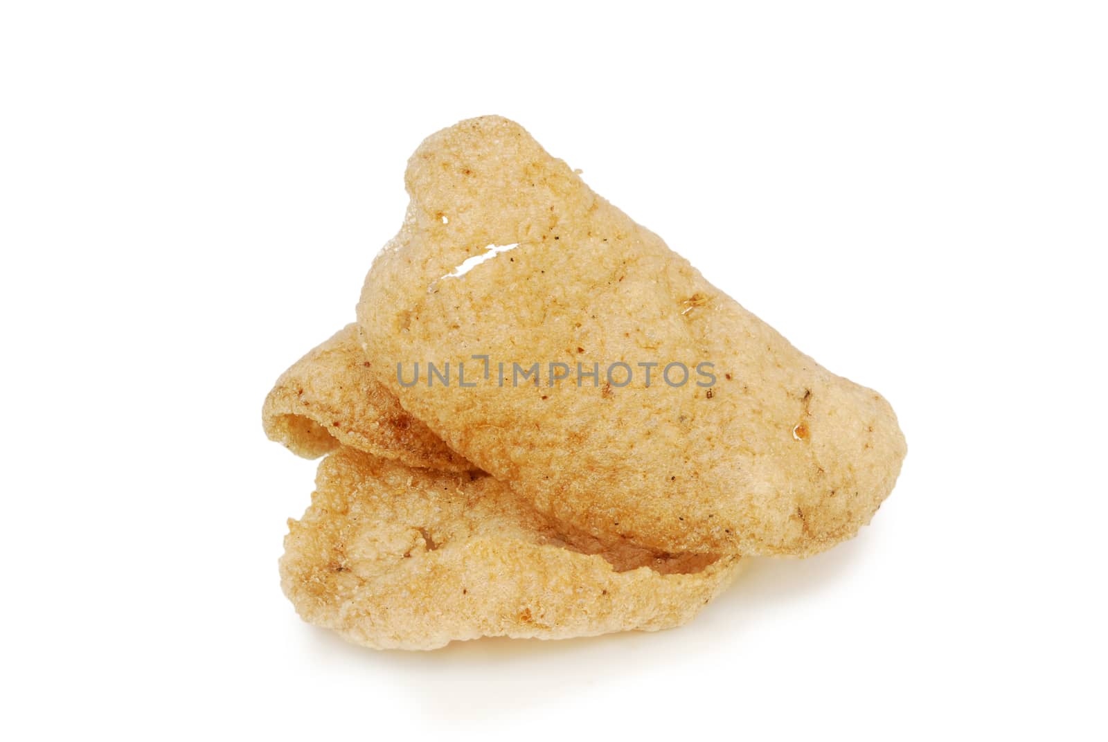 Fish cracker on white background.With Clipping Path.