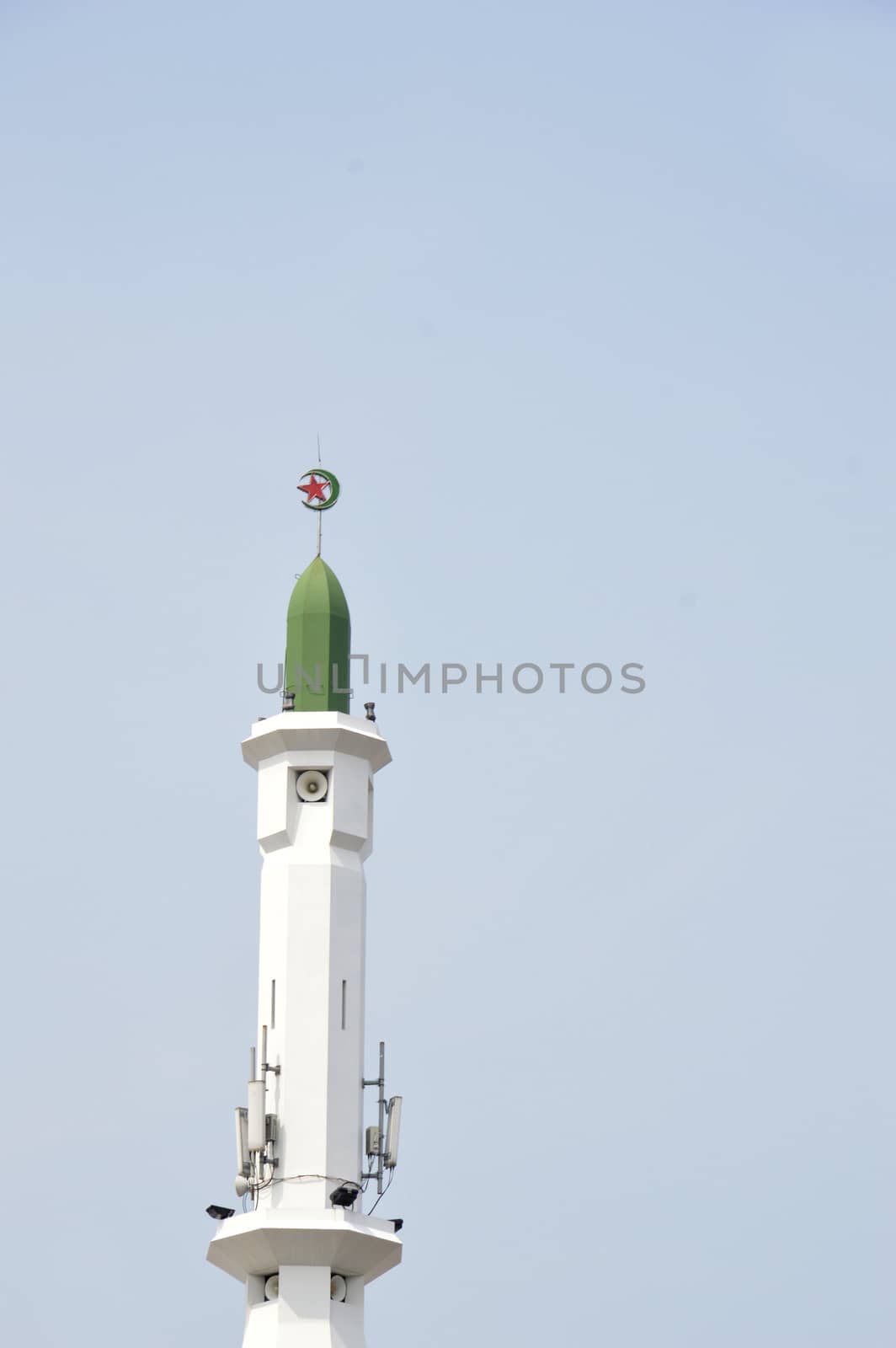 the dome of mosque against blue sky