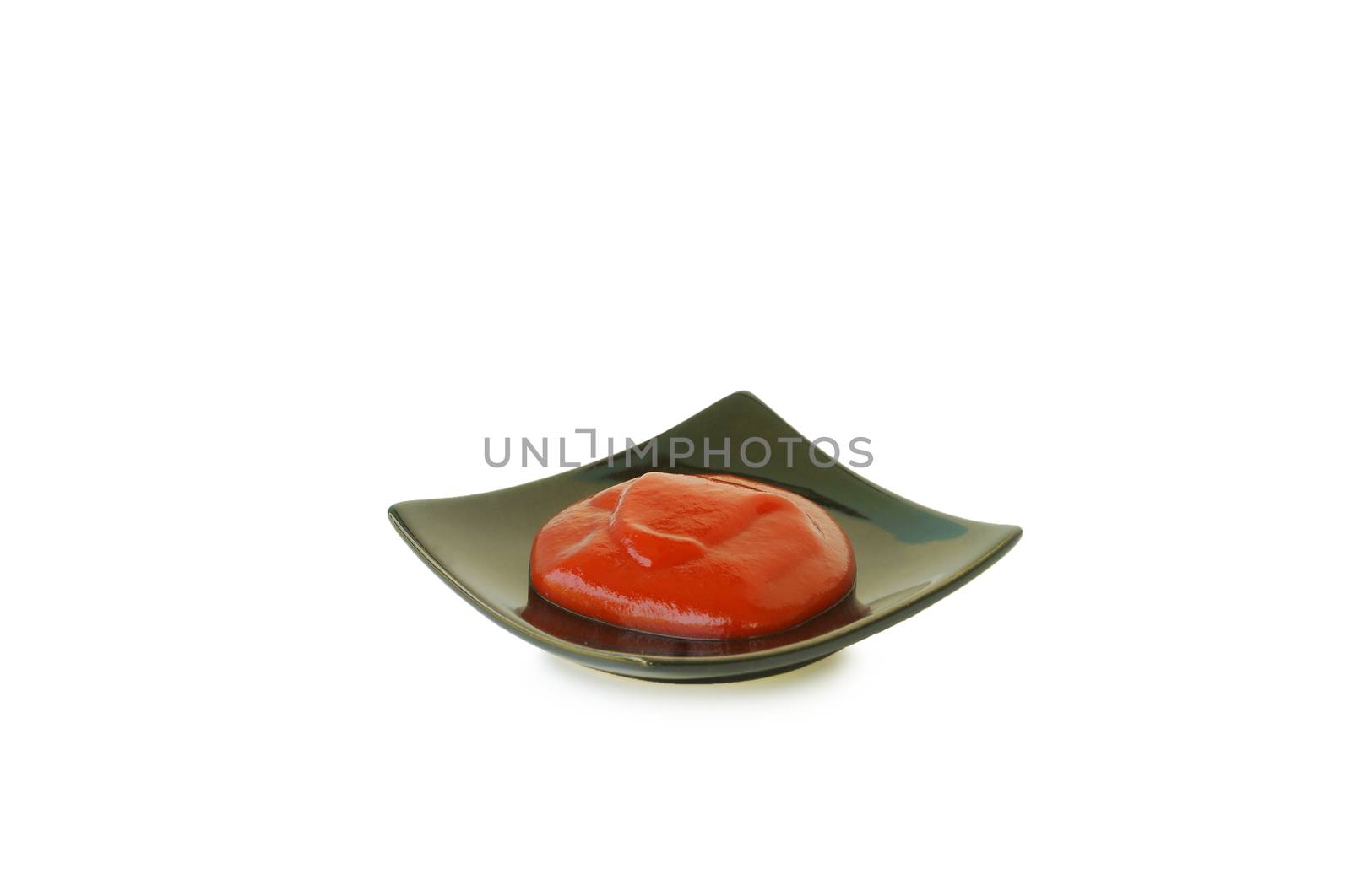 Tomato sauce stains on white background.(with Clipping Path)