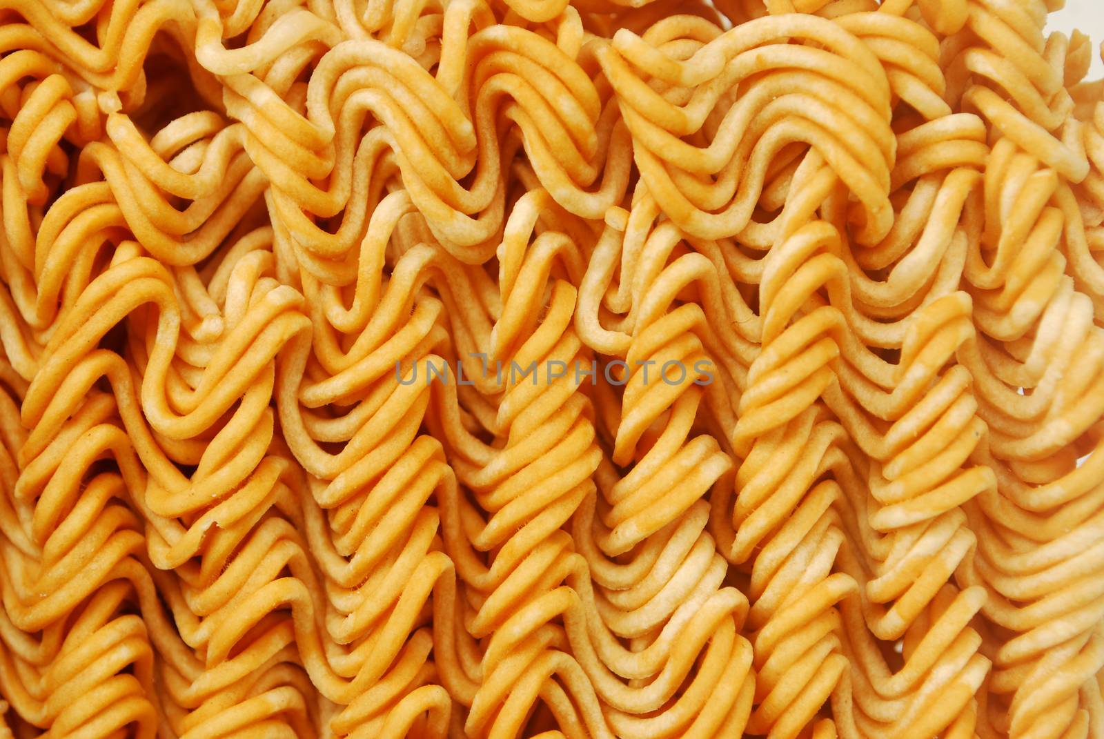 Instant noodles on white background.