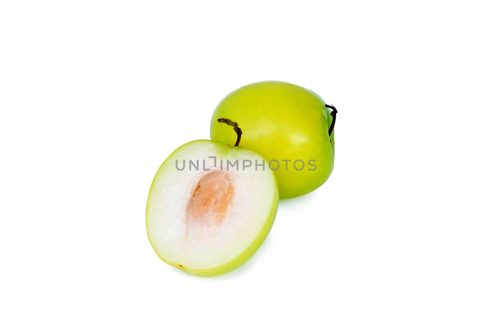 Thai monkey apple on white background.With Clipping Path.