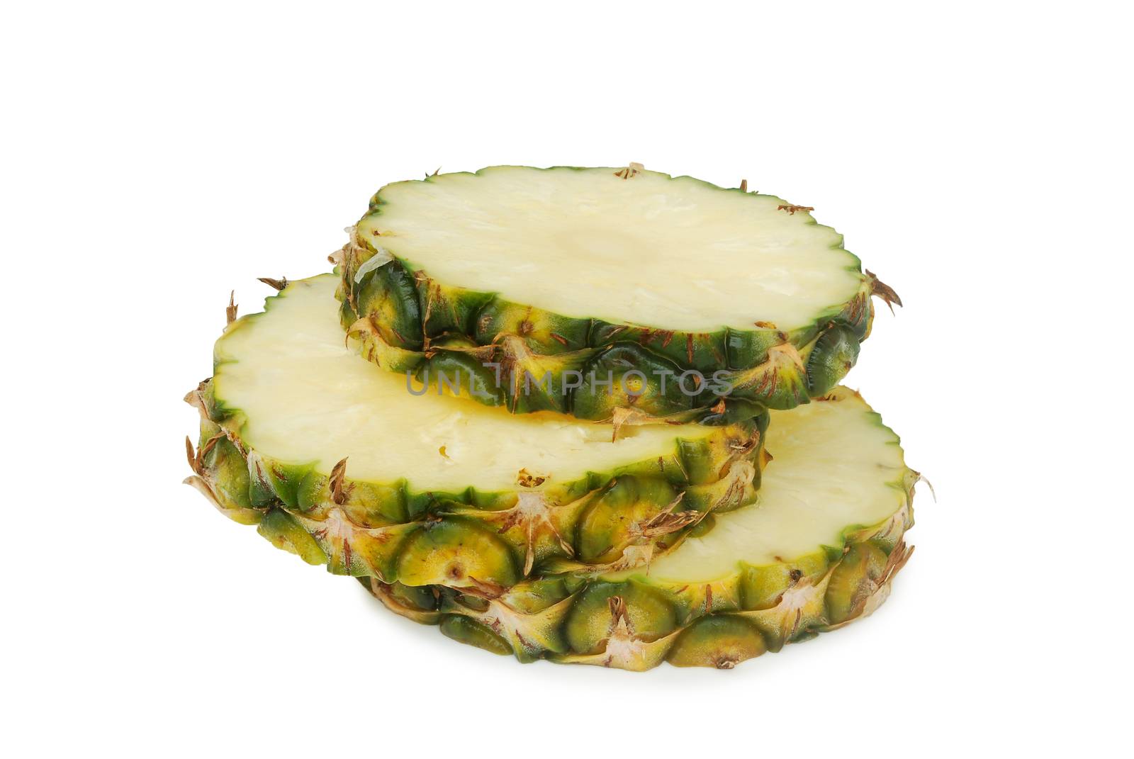 Pineapple turns into pieces.With Clipping Path.
