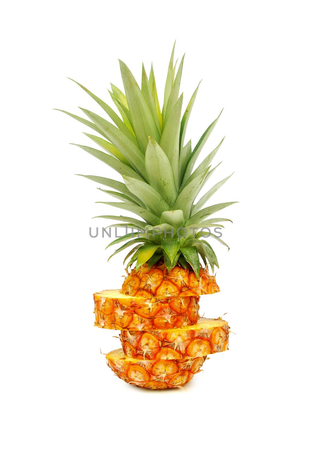 Sliced pineapple. by thitimontoyai