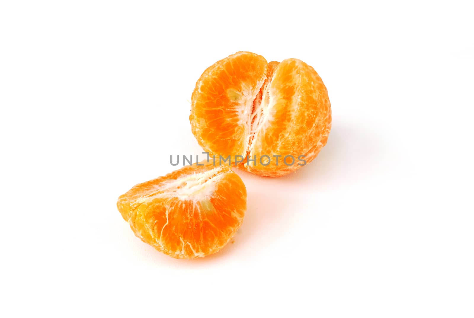 Orange meat on white background.  Orange repair the worn parts.