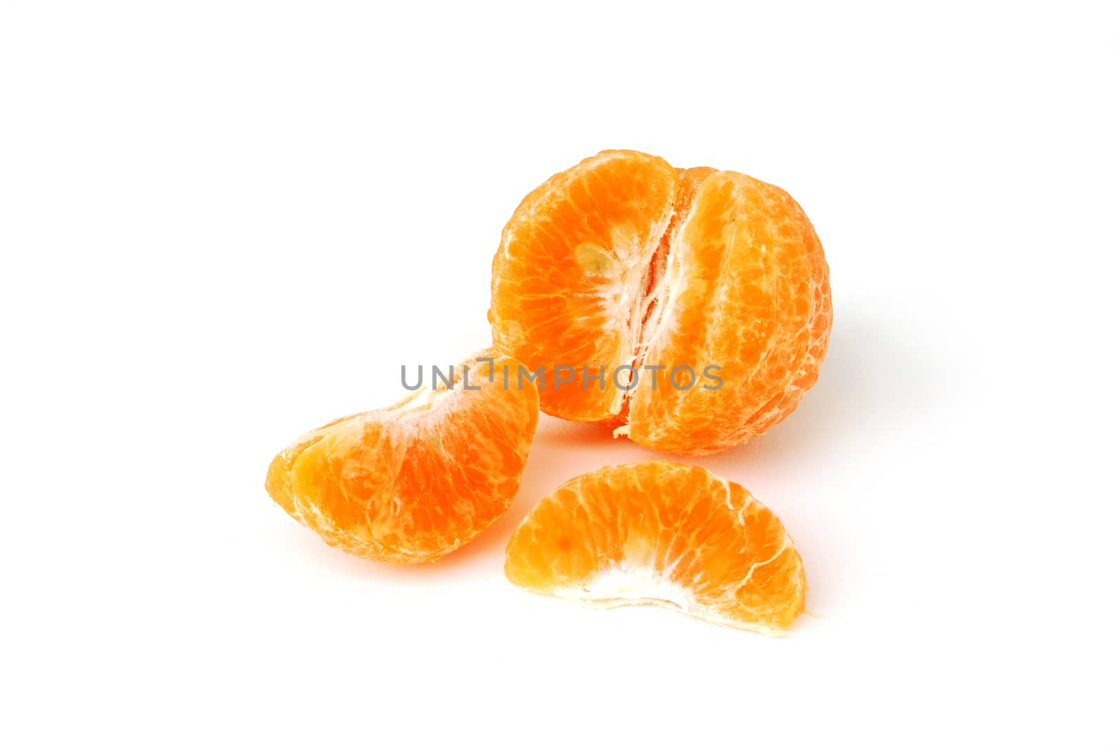 Orange meat on white background.  Orange repair the worn parts.