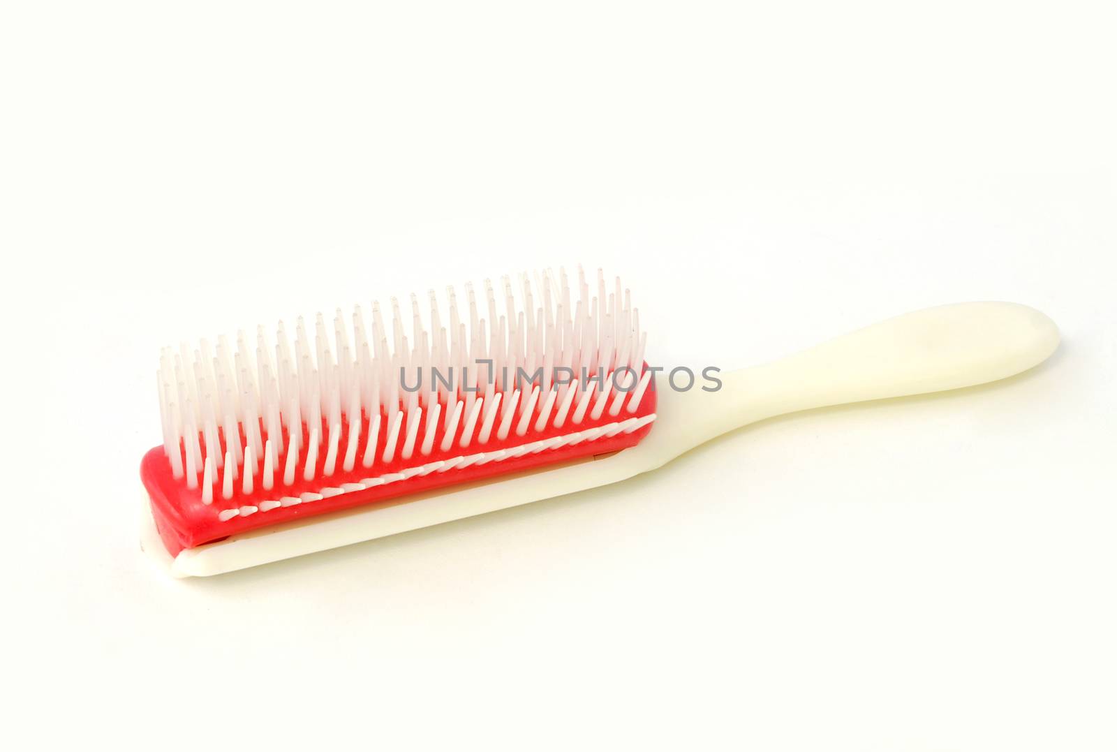 Hair comb on white background.