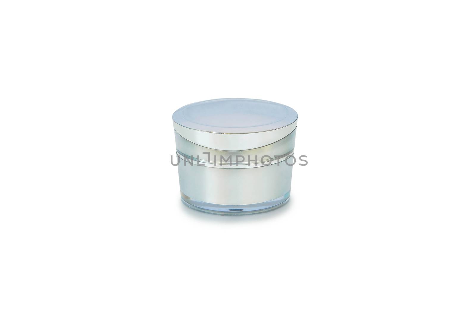 White face cream packaging on white background.With Clipping Path.