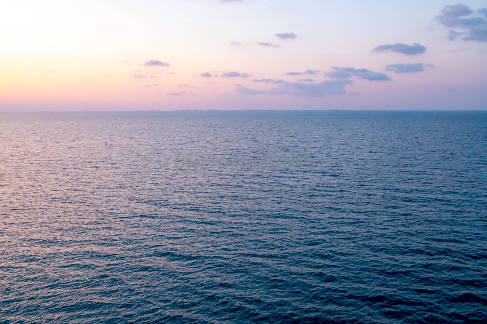 Colorful sunrise on the sea. View of the sea sunrise from the cruise ship by galsand