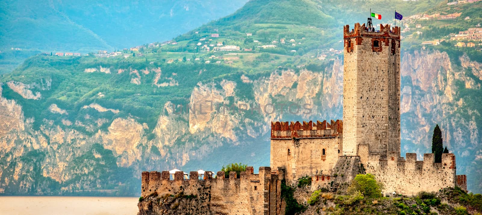 italy castle panorama of Castello Scagliero di Malcesine  in Verona by LucaLorenzelli