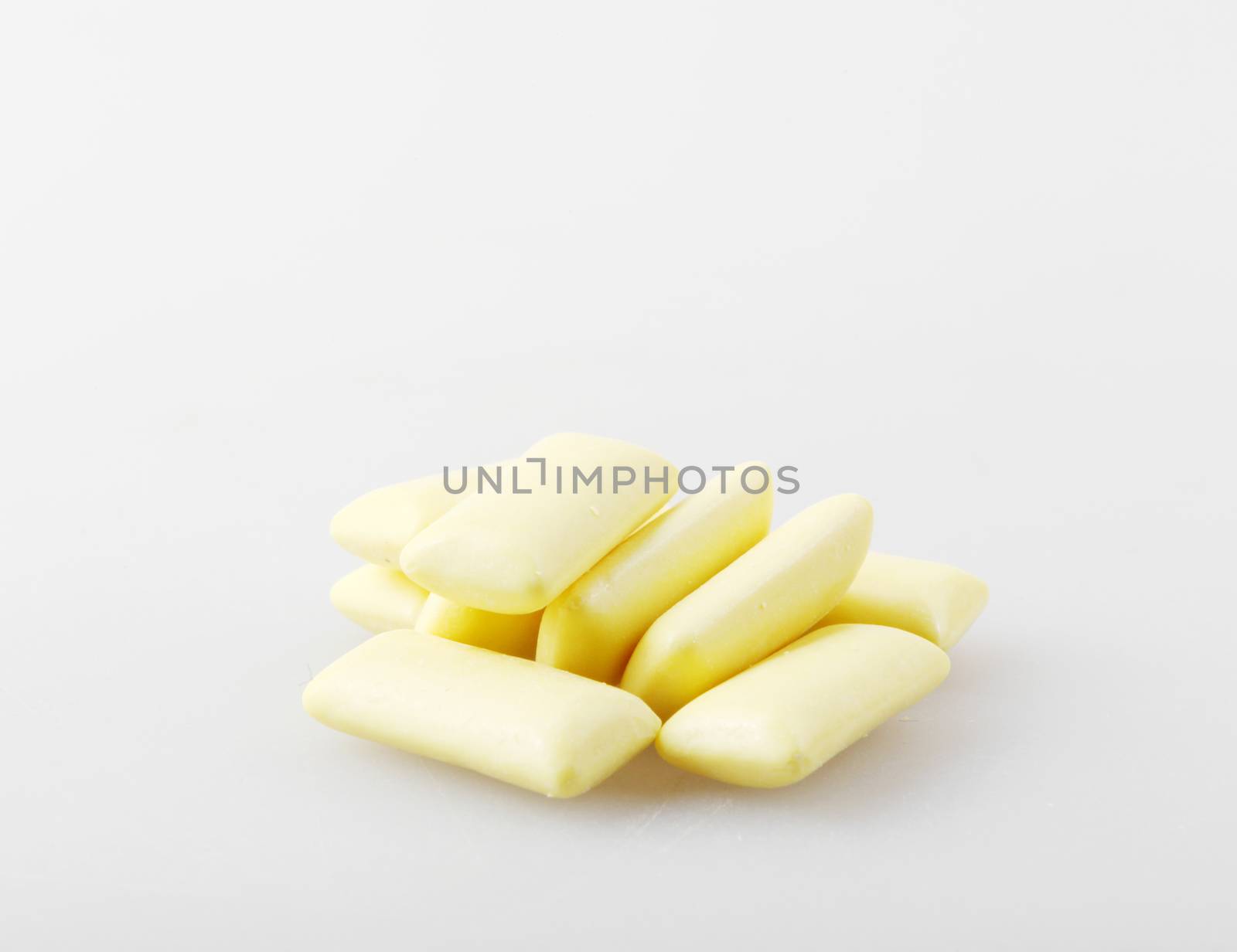 Yellow Chewing Gum Isolated On White Background