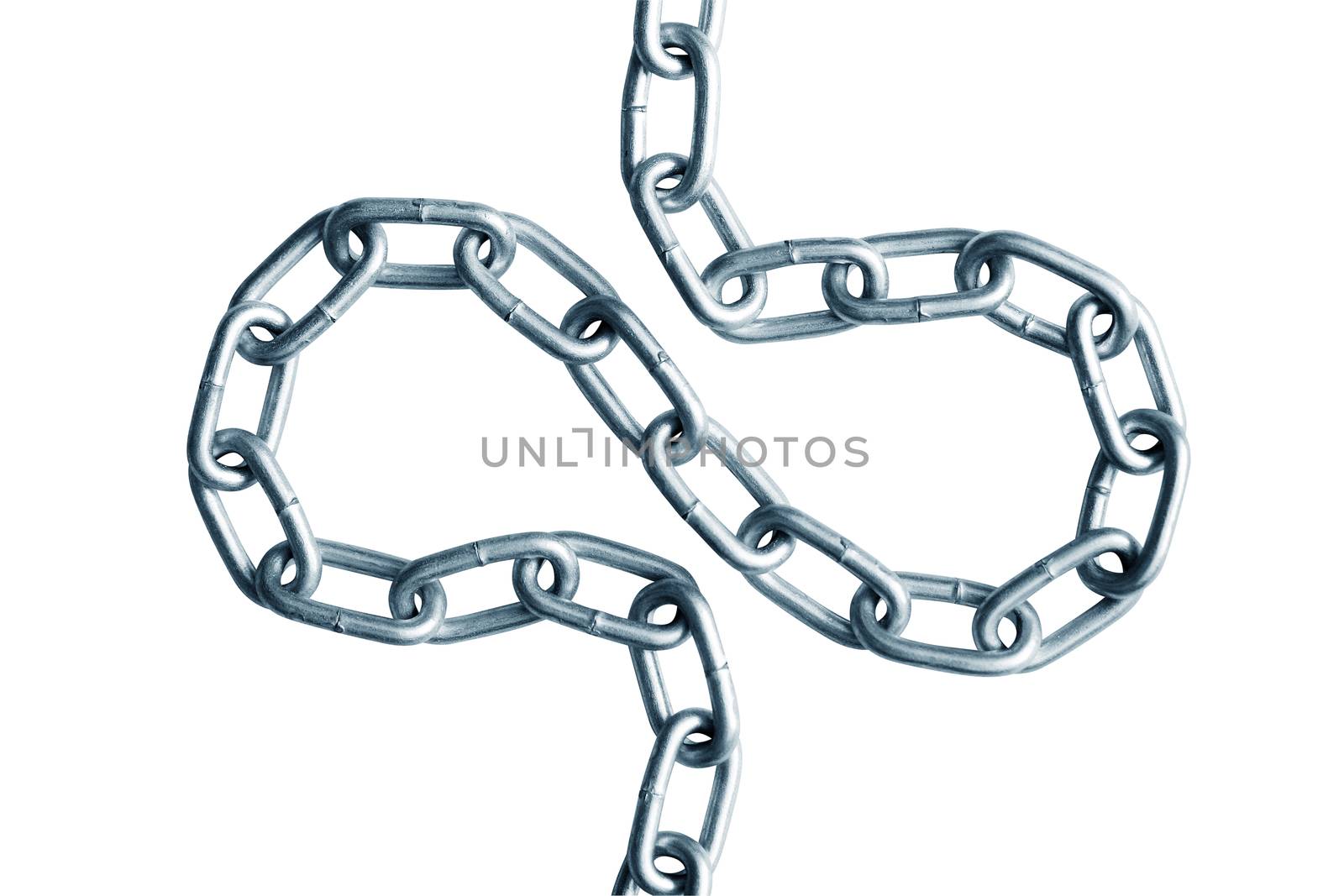 Metal chain isolated on white background with clipping path