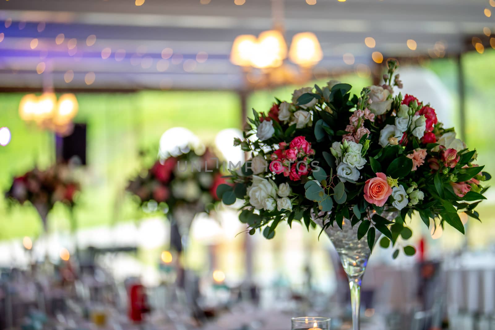 Wedding table decorated with flowers  by fotorobs
