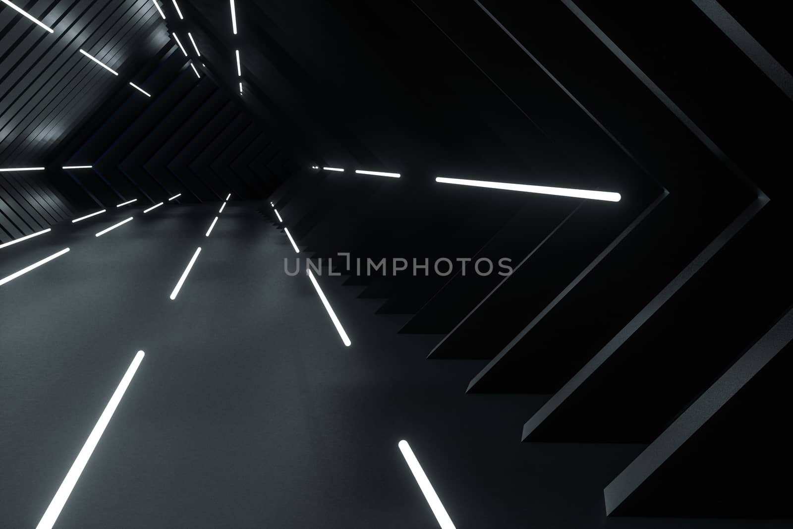 3d rendering, dark creative polygon elements. Computer digital background