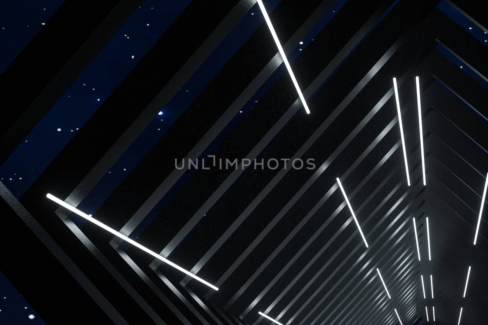 3d rendering, dark creative polygon elements. Computer digital background