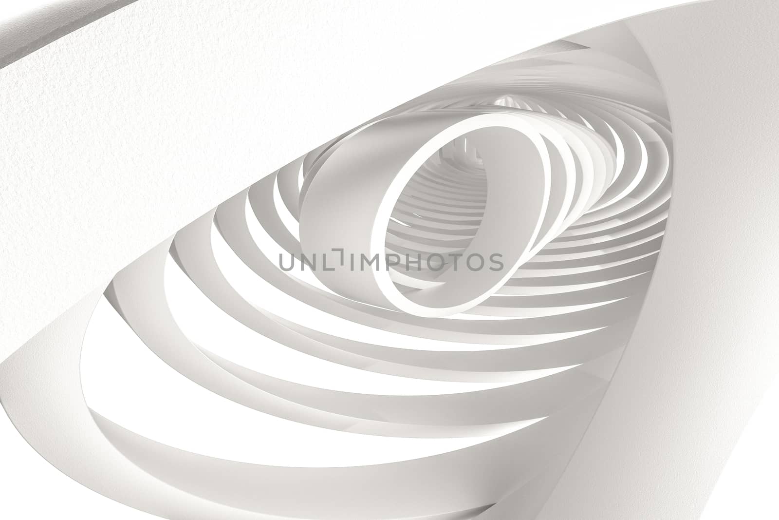 3d rendering, white interior building structure by vinkfan