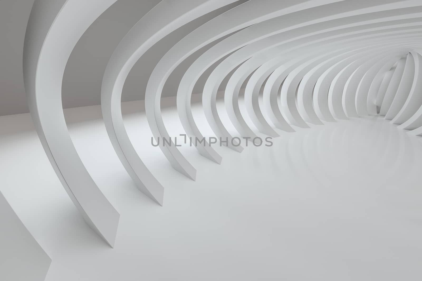 3d rendering, white interior building structure by vinkfan