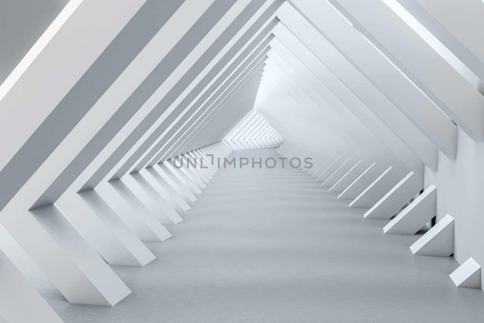 3d rendering, white interior building structure. Computer digital background