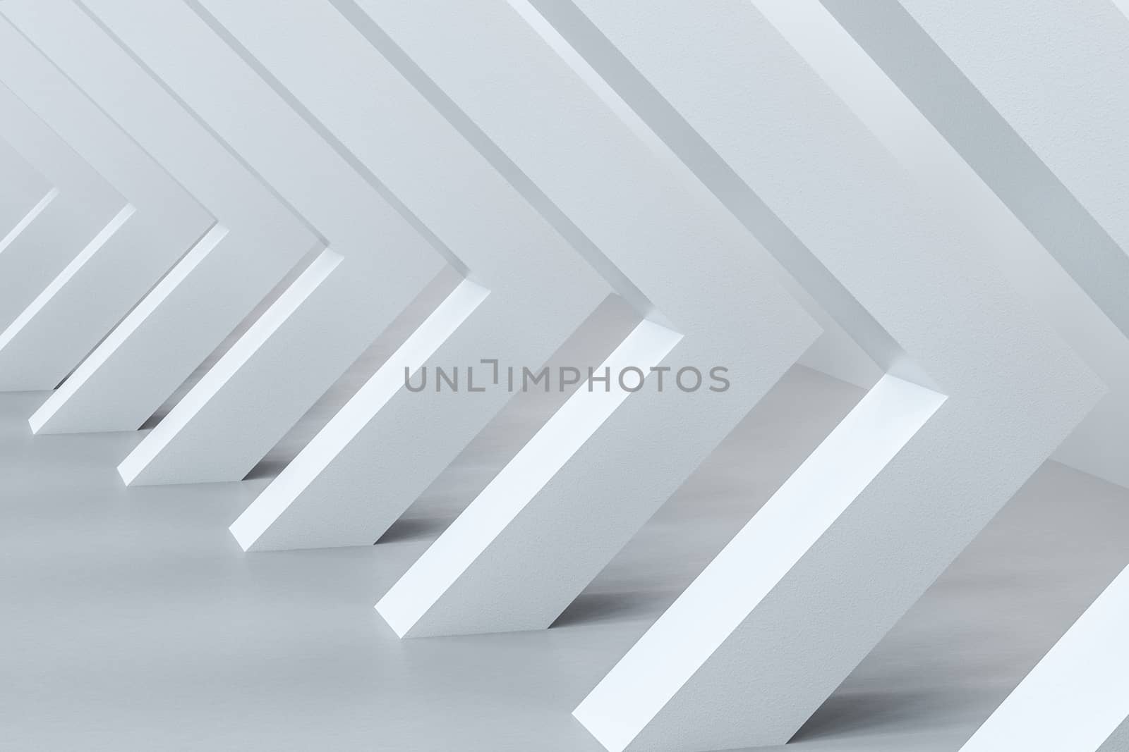 3d rendering, white interior building structure. Computer digital background