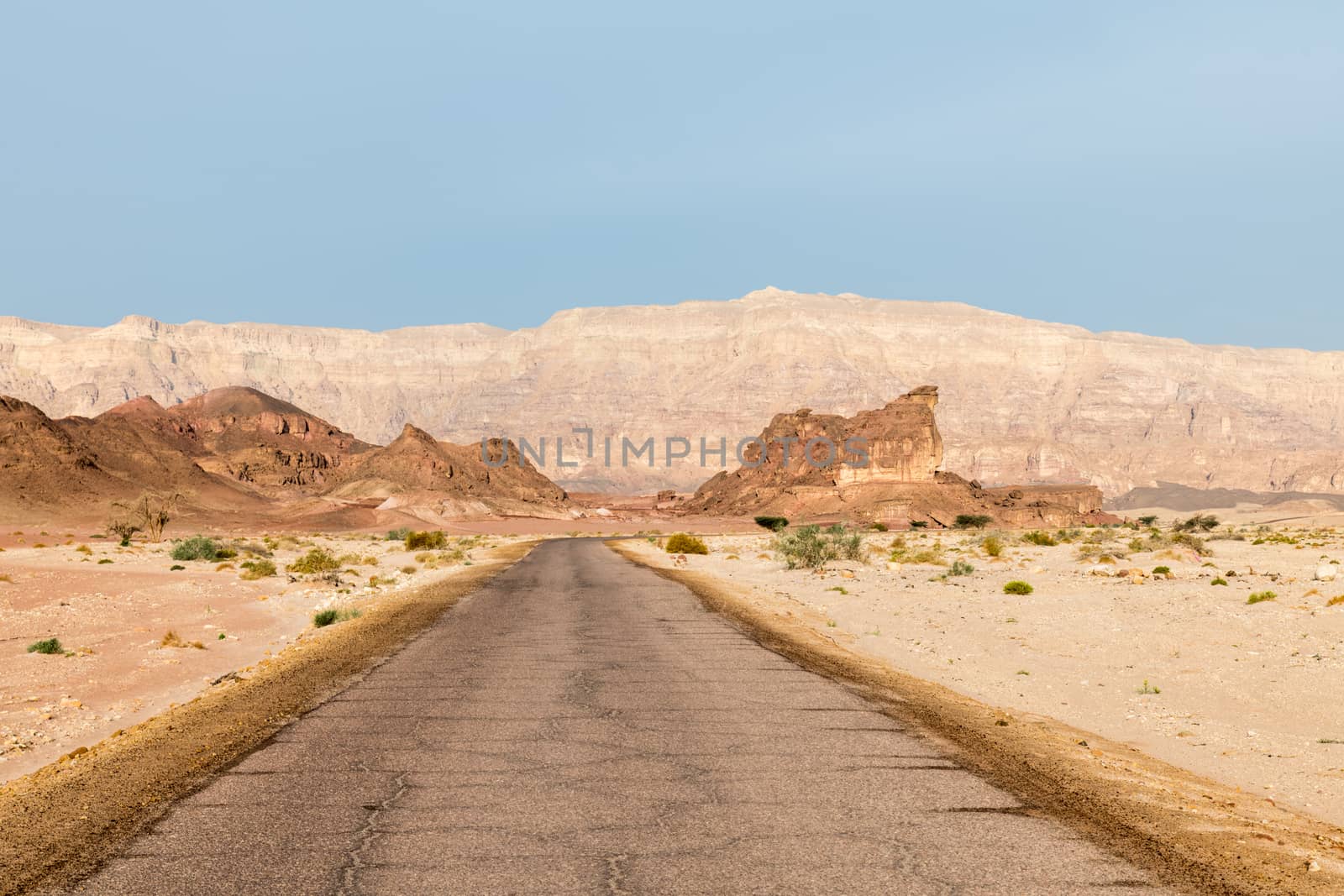 road in timan national park in south israel near eilat