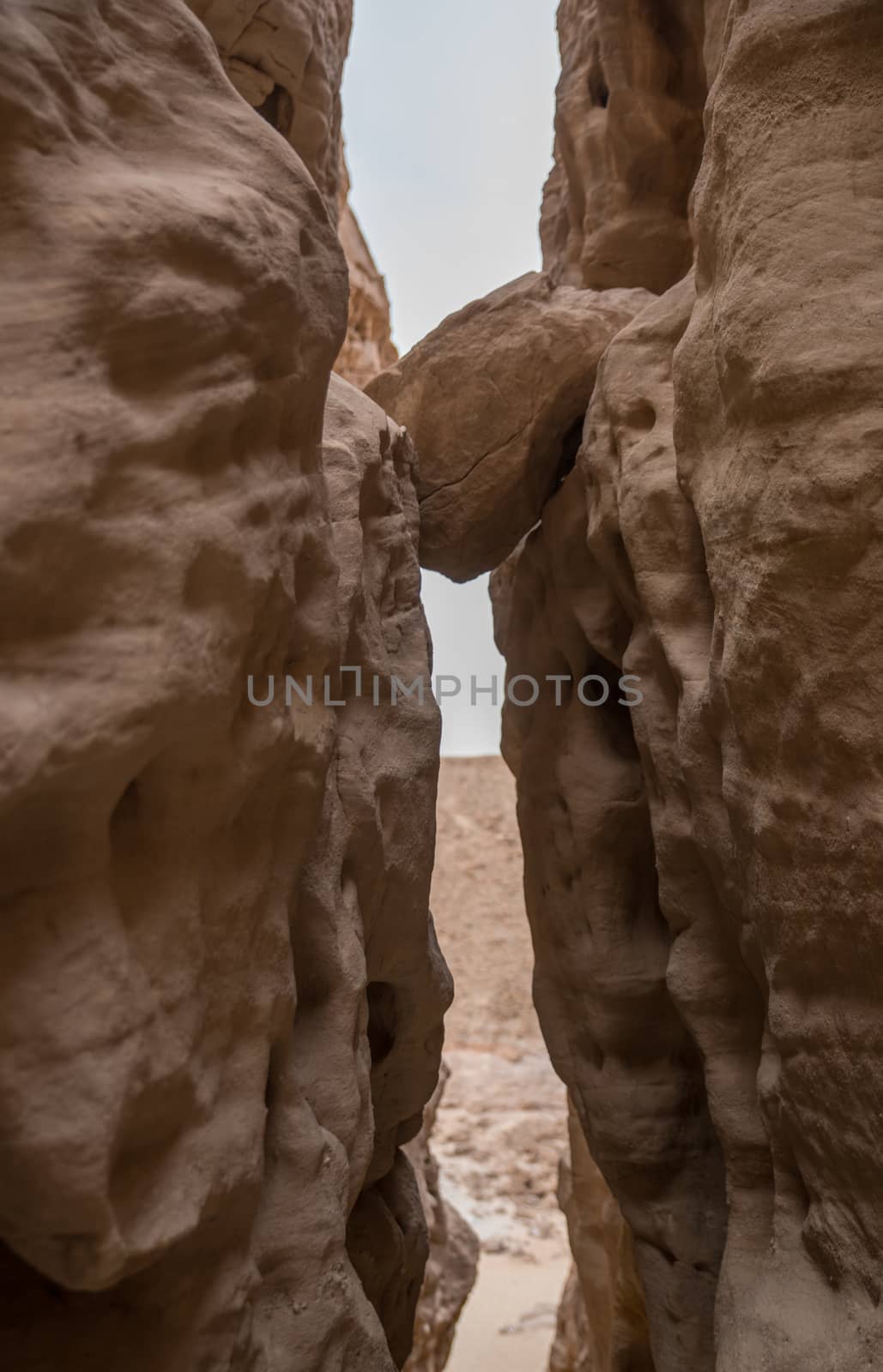 stone between the rocks in timna national park in israel