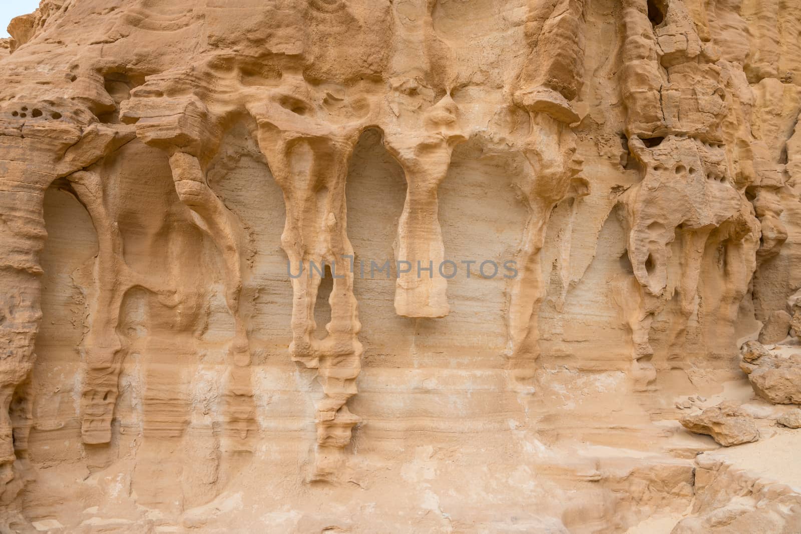 erosion in the rocks of timna national park in israel