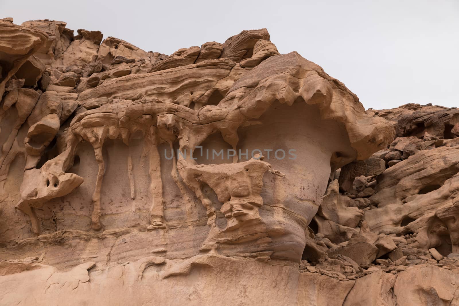 erosion in the rocks of timna national park in israel