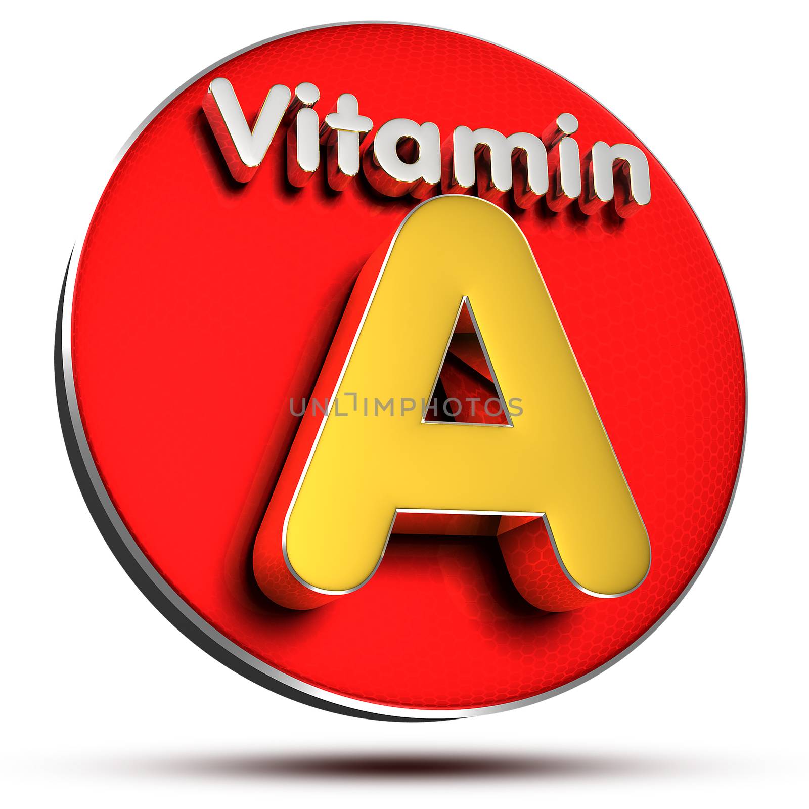 Vitamin A 3D rendering on white background.(with Clipping Path).