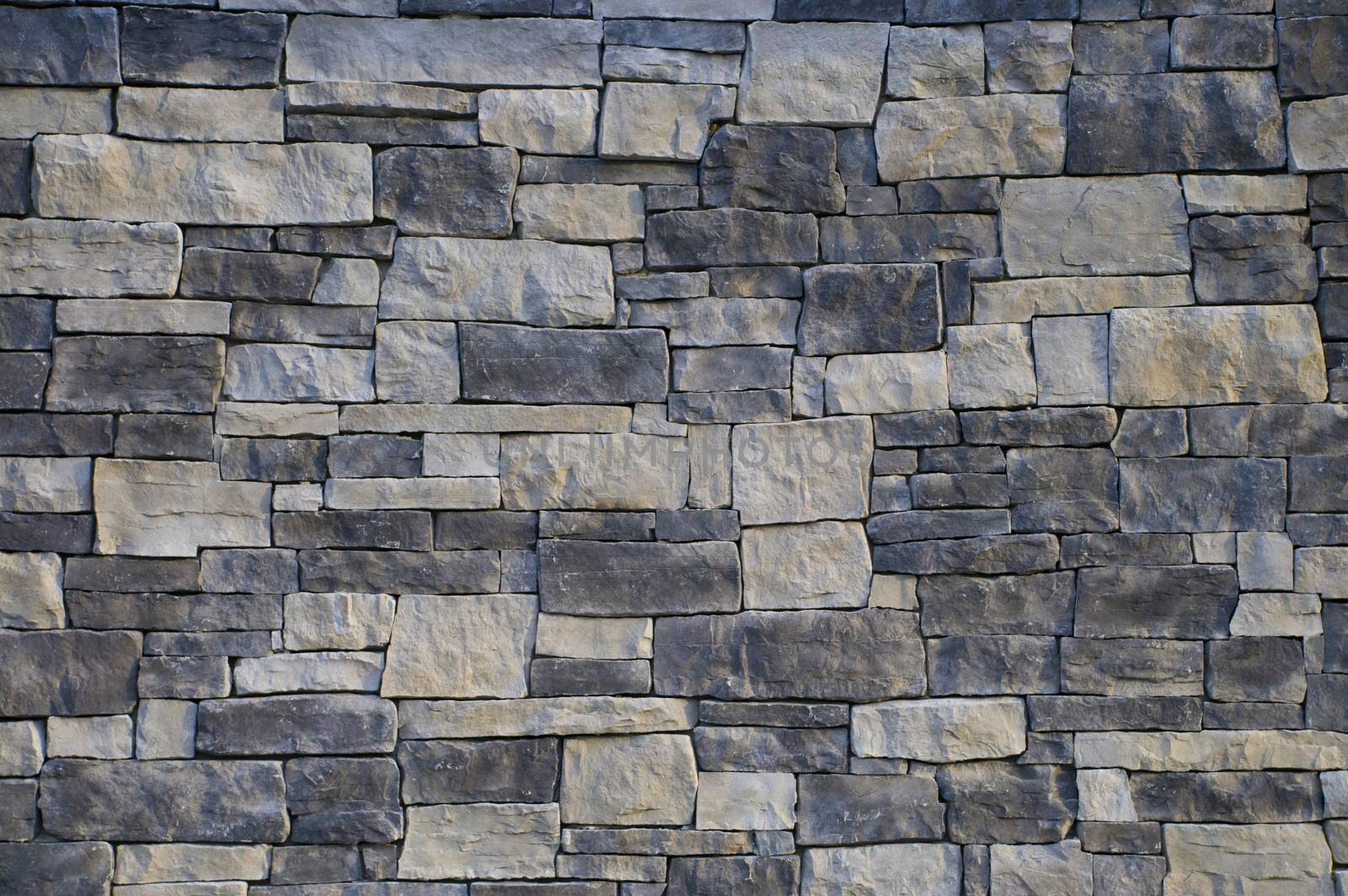 Monochromatic gray exterior masonry block wall