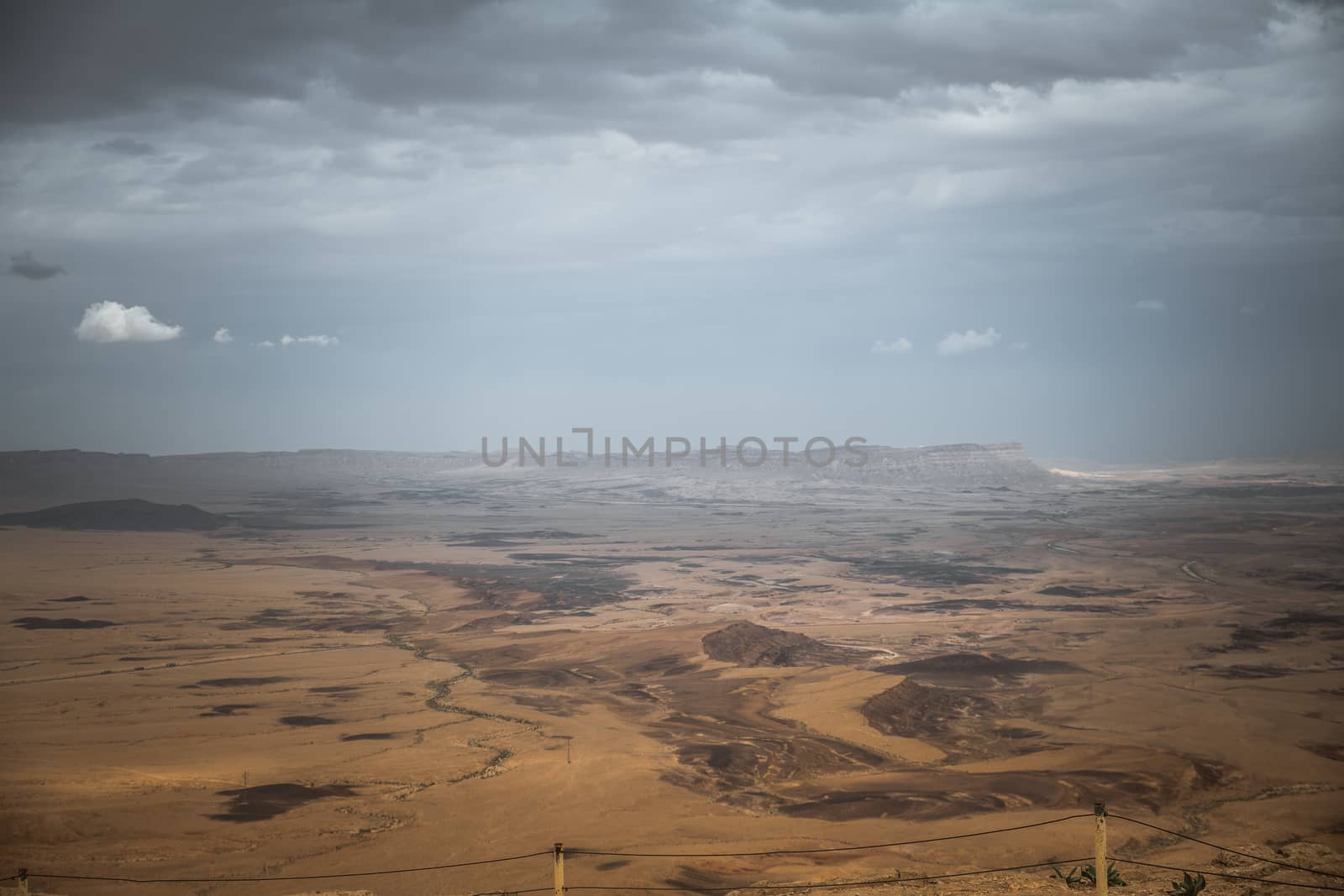 view on the negev desert in israel from mitzpe ramon