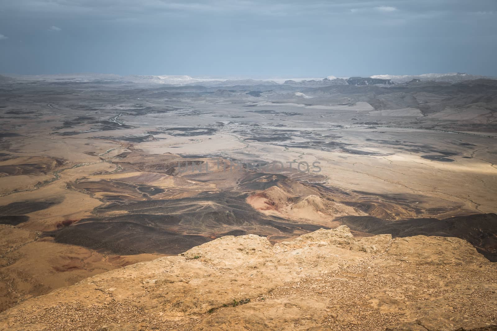 view on the negev desert in israel from mitzpe ramon