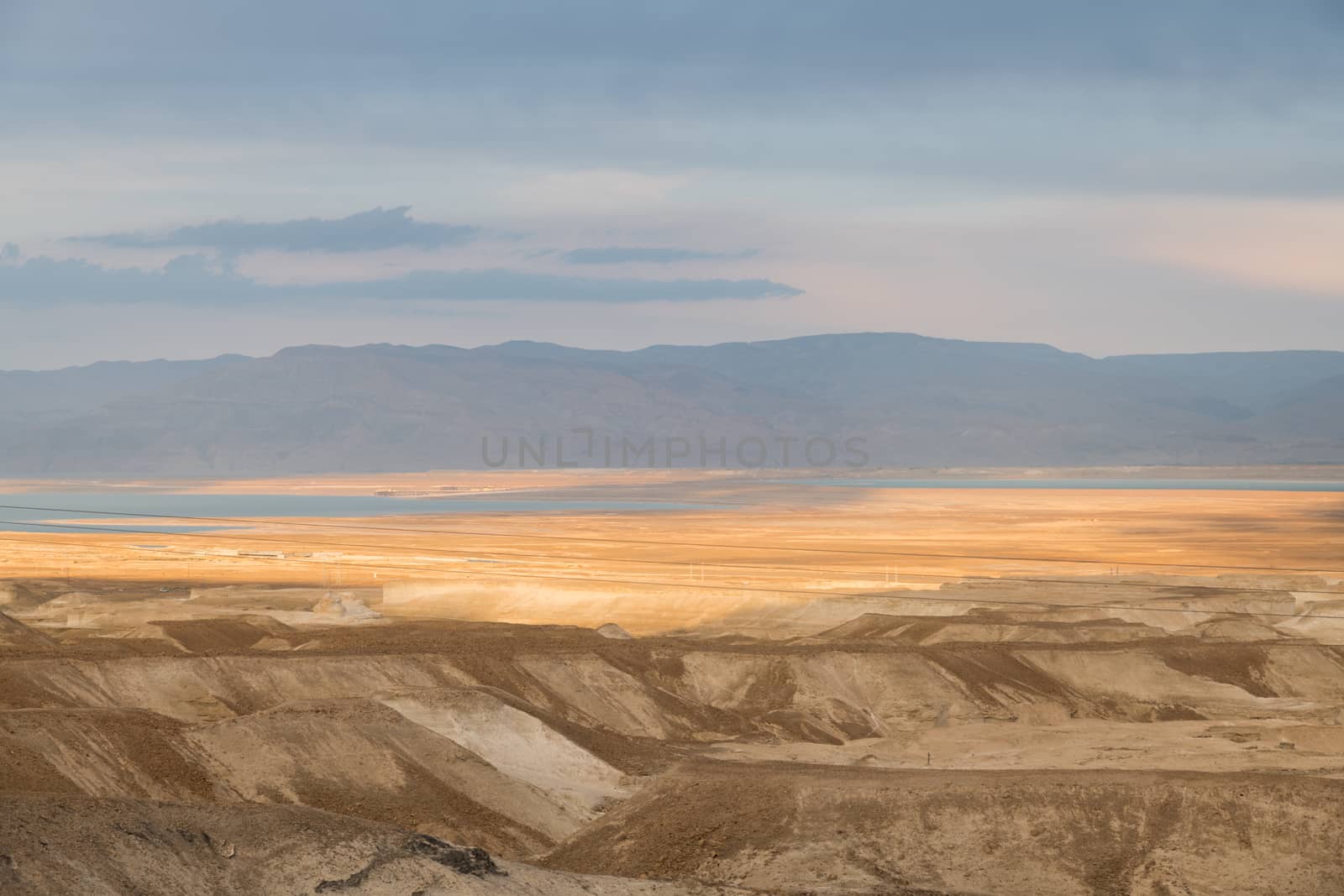 view on the desert and the dead sea from masada view