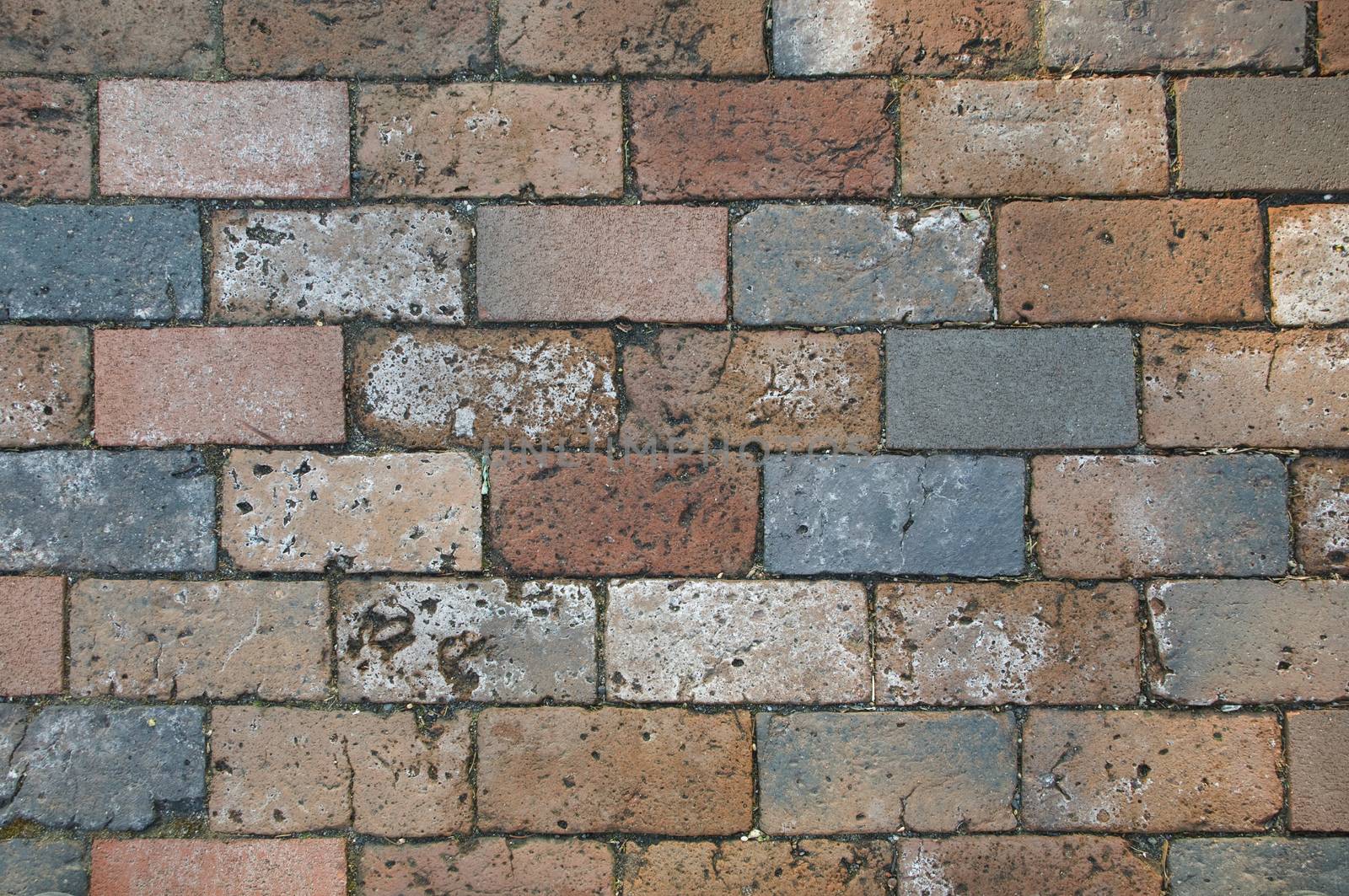 Multi-colored brick work texture