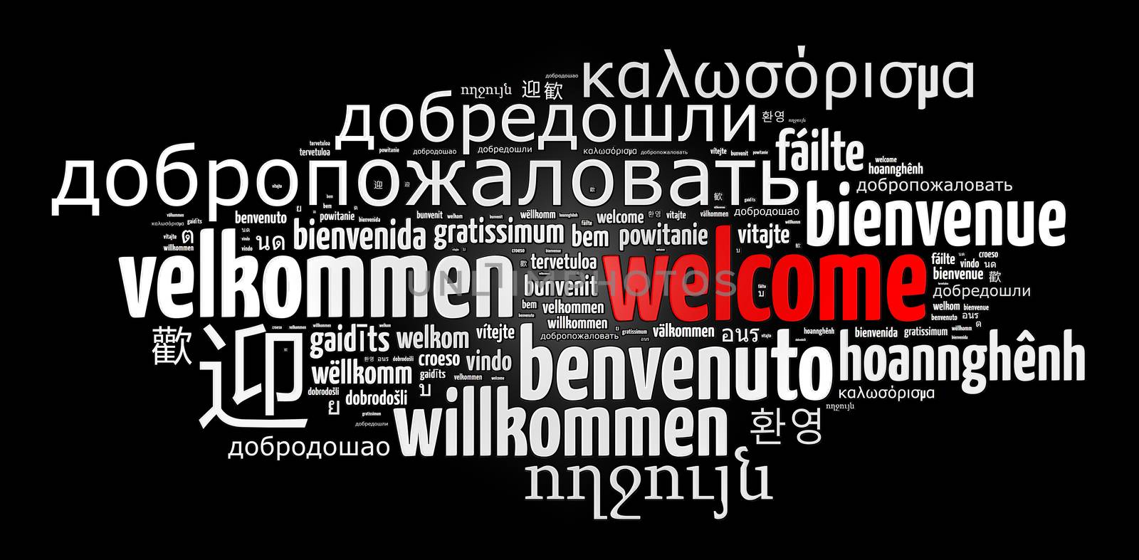 Word Welcome in different languages by eenevski