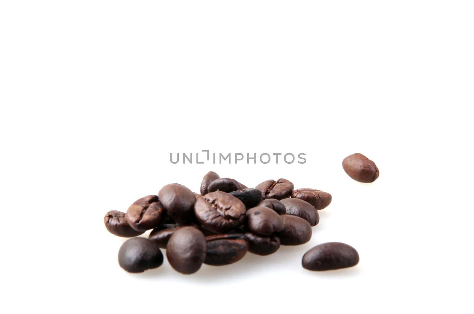 Roasted Coffee Beans Isolated On White