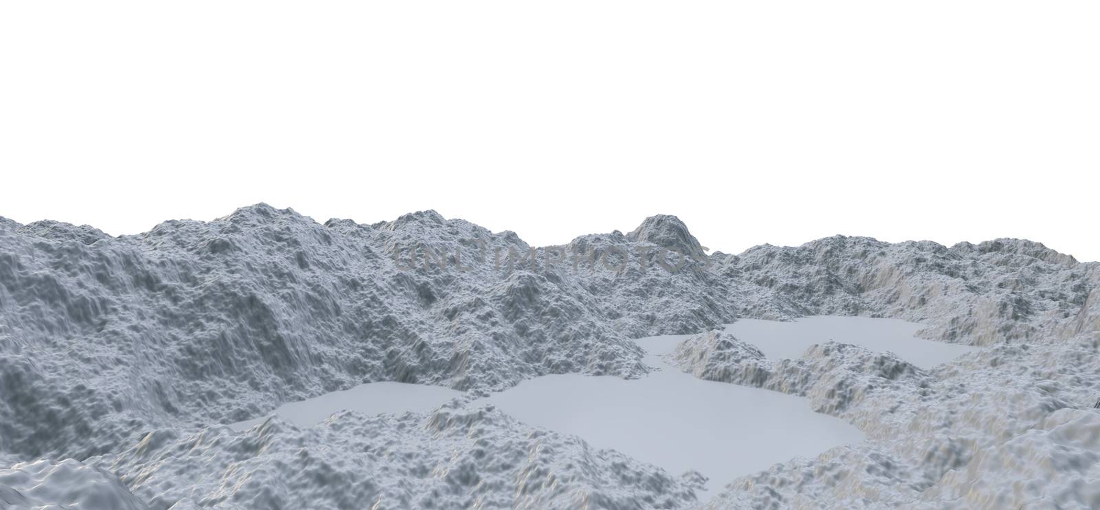 Abstract White Landscape Background. 3D illustration. Microdisplace