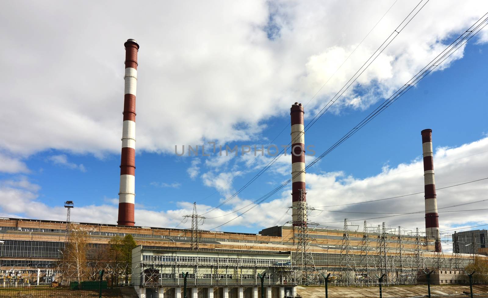 Electricity Authority Station, power plant, energy concept sky